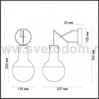 Светильник настенный бра Odeon light 4029/1W MARCO