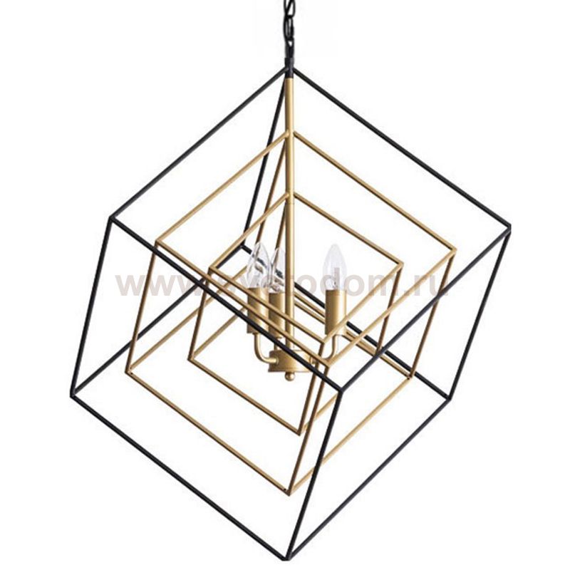 Светильник CUBIST Pendant Black and Gold 3 lamp Loft Concept 40.2906-3