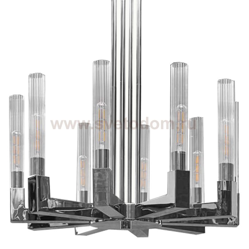 Люстра RH CANELLE Round Chandelier 10 Modern Chrome Loft Concept 40.2940-2