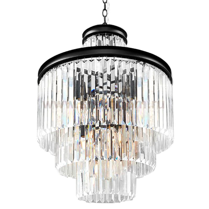 Люстра RH Odeon Chandelier Four Black 50 Loft Concept 40.2945-2