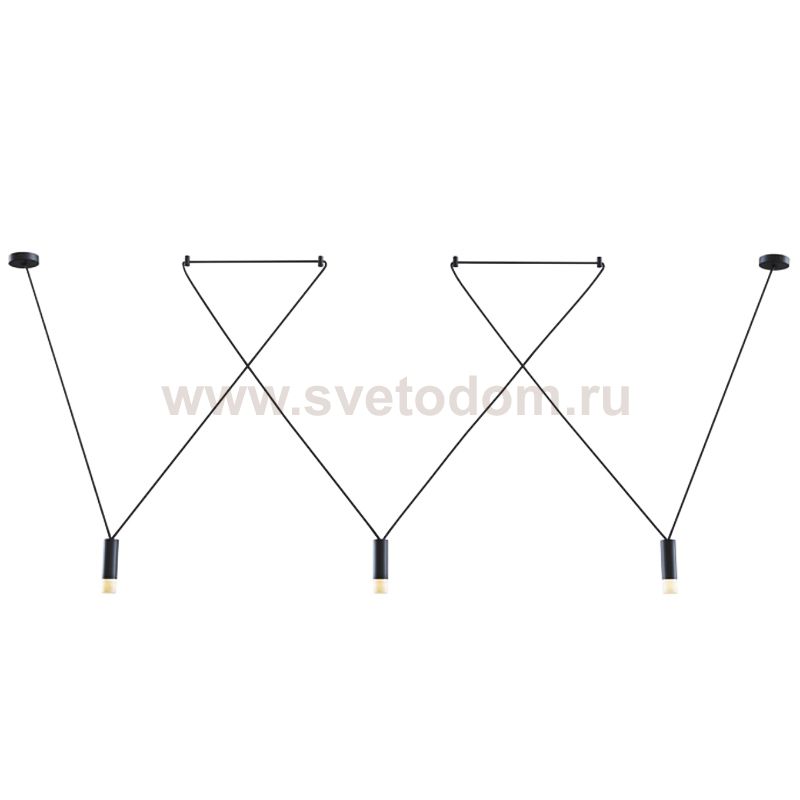 Wireflow LED Black Suspension lam 3 патрона Loft Concept 40.2968