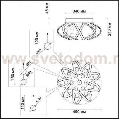 Люстра потолочная Odeon light 4030/40CL CRALLI
