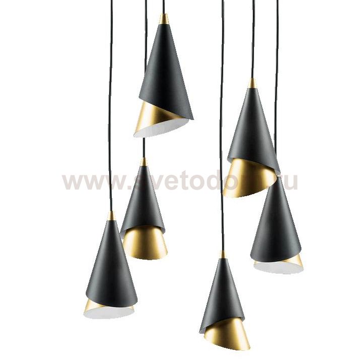 Люстра Lucio Black and Gold 6 Loft Concept 40.3028-3