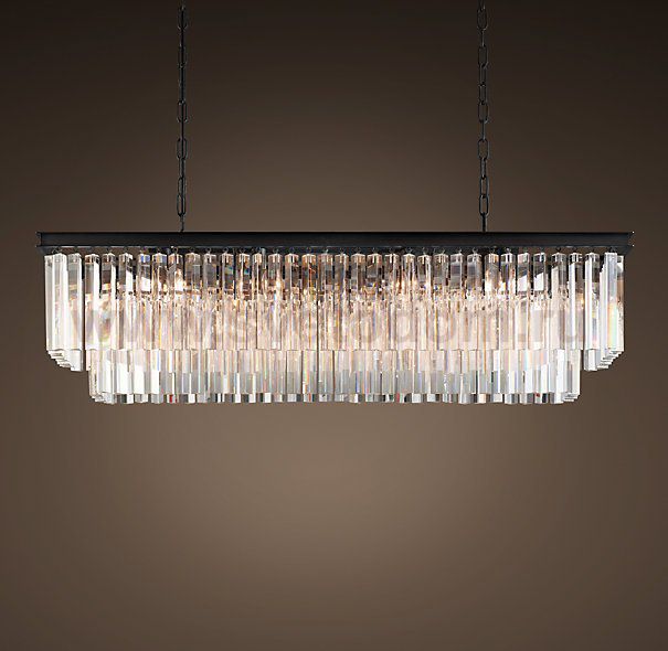 Люстра RH 1920s Odeon Clear Glass Fringe Blackiron 125 Loft Concept 40.306