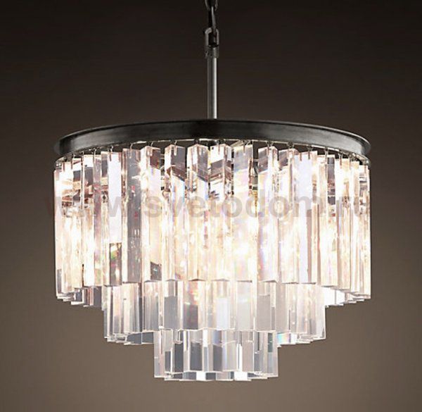 Люстра RH 1920s Odeon Clear Glass Fringe Chandelier - 3 rings Loft Concept 40.307