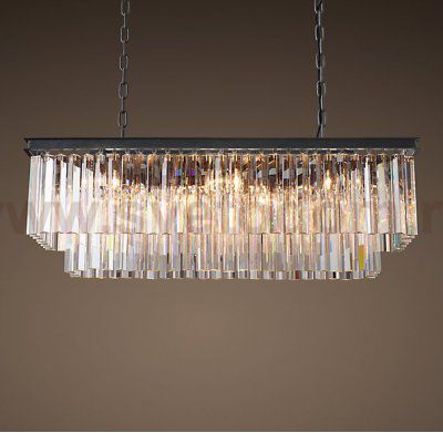 Люстра RH 1920s Odeon Clear Glass Fringe Black iron 90 Loft Concept 40.309