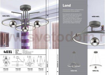 Люстра потолочная Odeon light 4031/40CL LOND