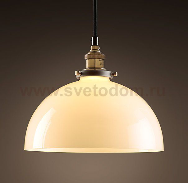 Подвесной светильник Loft Clear Glass SemiSphere Cloche 1 Milky Loft Concept 40.314