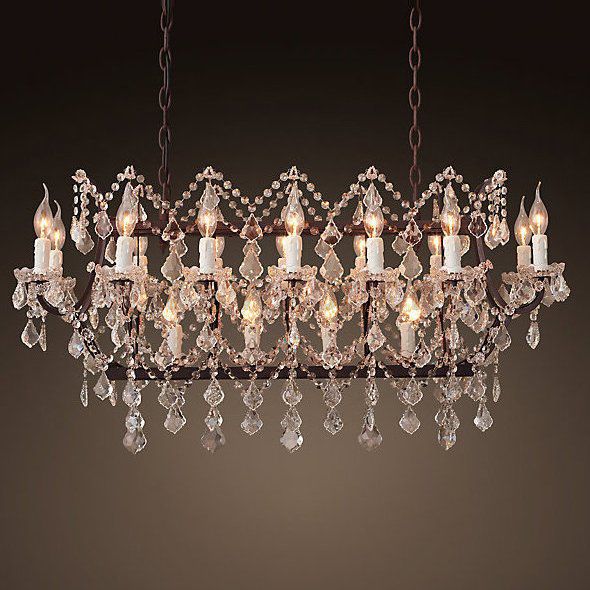 Люстра 19TH C. ROCOCO IRON & CLEAR CRYSTAL Rectangular Loft Concept 40.350