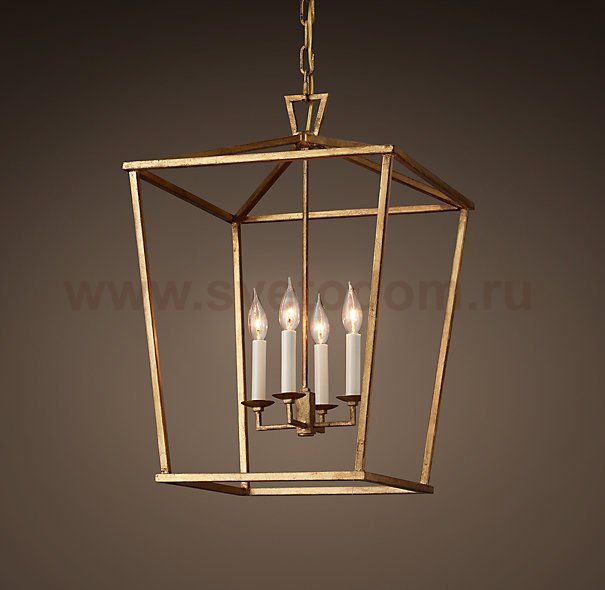 Подвесной светильник 19th C. English Openwork Square Pendant Bronze Loft Concept 40.387