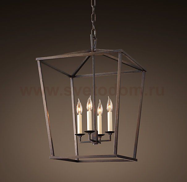 Подвесной светильник 19th C. English Openwork Square Pendant Black Loft Concept 40.388