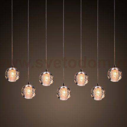 Люстра Bocci 14.7 Led Crystal Glass на прямоугольной планке Loft Concept 40.392