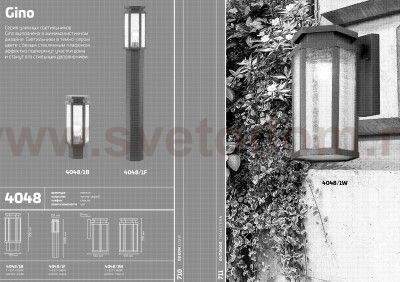 Уличный настенный светильник Odeon light 4048/1W GINO