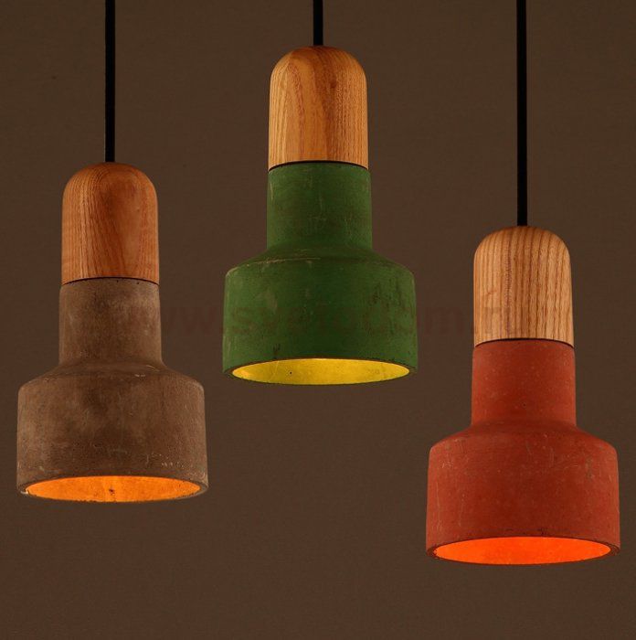 Подвесной светильник Art Concrete Wooden Cope Loft Concept 40.572