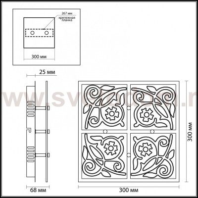 Настенно-потолочный светильник Odeon light 4058/20CL GRACE