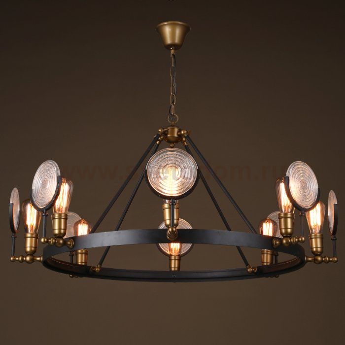 Люстра GASLIGHT LENS Chandelier 8 Loft Concept 40.601