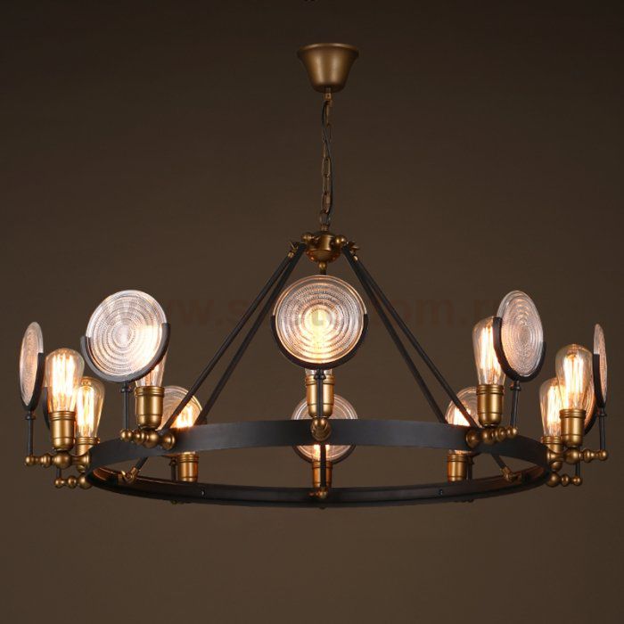 Люстра GASLIGHT LENS Chandelier 10 Loft Concept 40.602