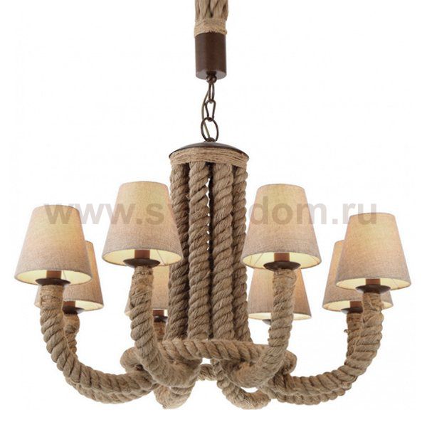 Люстра Rattan Chandelier 8 Loft Rope Light Loft Concept 40.647