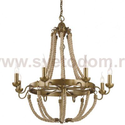 Люстра Rattan Chandelier Metall 8 Loft Rope Light Loft Concept 40.650