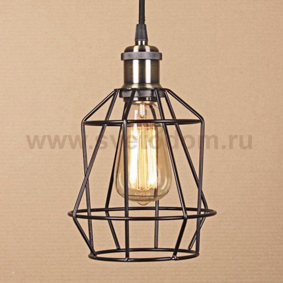 Подвесной светильник Wire Cage Pendant Pripl Black Loft Concept 40.665