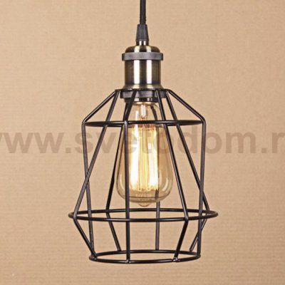 Подвесной светильник Wire Cage Pendant Pripl Black Loft Concept 40.665