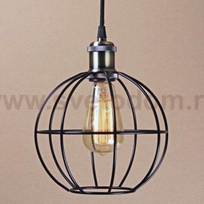Подвесной светильник Wire Cage Pendant Ball Black Loft Concept 40.676