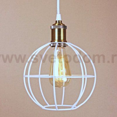 Подвесной светильник Wire Cage Pendant Ball White Loft Concept 40.677