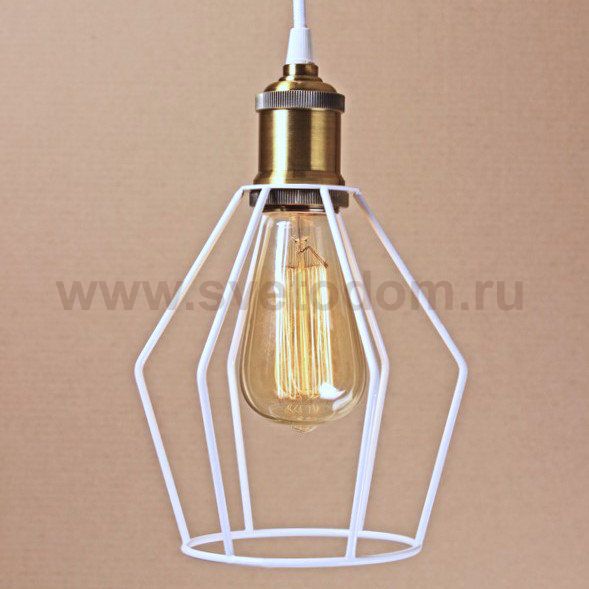 Подвесной светильник Wire Cage Pendant Trew White Loft Concept 40.681