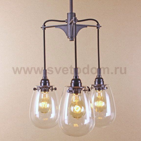 Подвесной светильник Railway Trio Pendant Loft Concept 40.705.MT.BL.BJR
