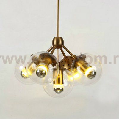 Люстра Modo 5 Brass color & clear glass Loft Concept 40.733
