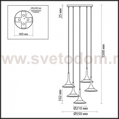 Люстра Odeon light 4096/5 FOZZI