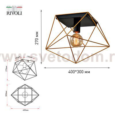 Светильник потолочный Rivoli Roxana 4097-201 1 х Е27 40 Вт для натяжных потолков