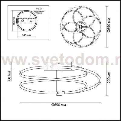 Люстра потолочная Odeon light 4101/95CL RUALE