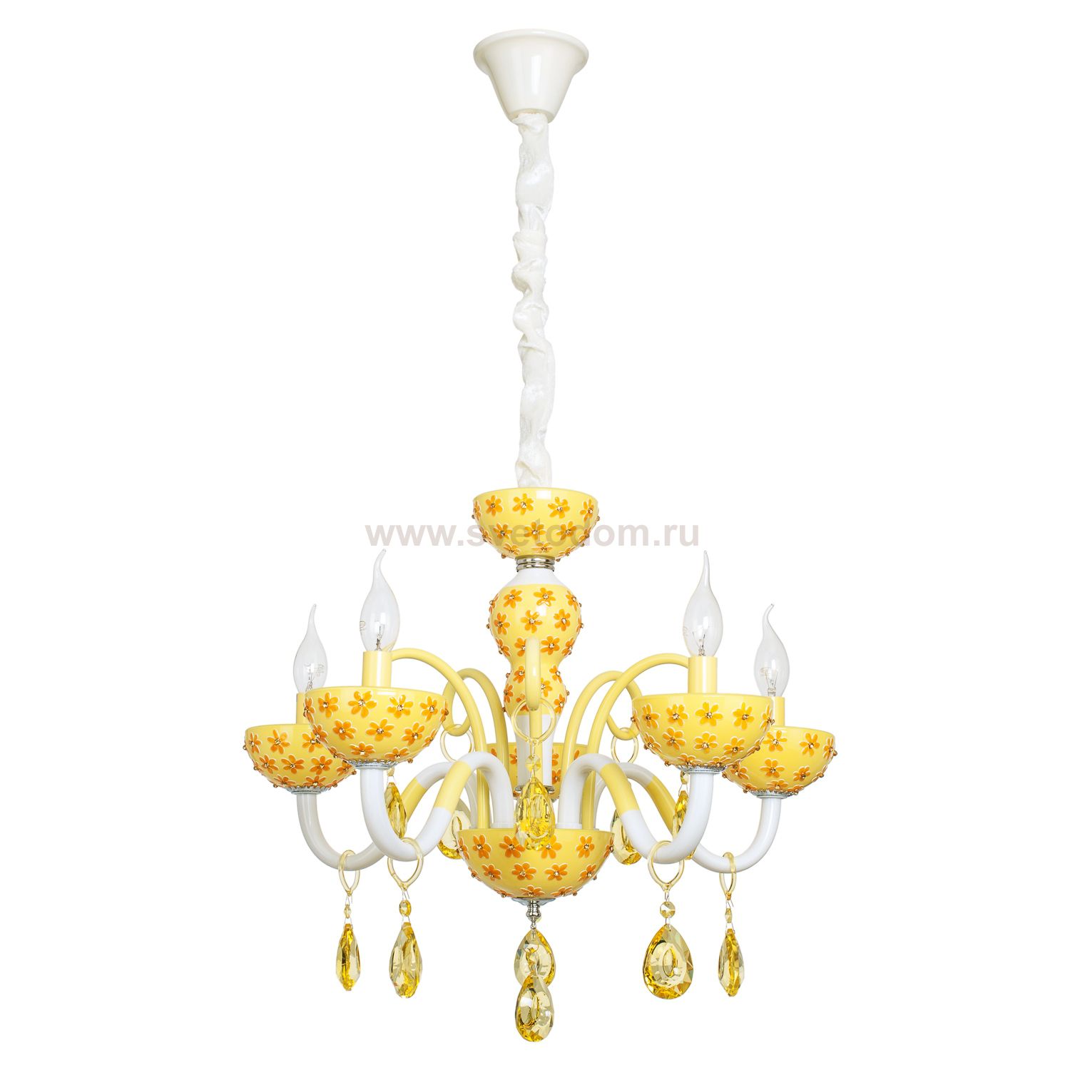 Люстра для детской желтая Ben Crezo 41033/5YL