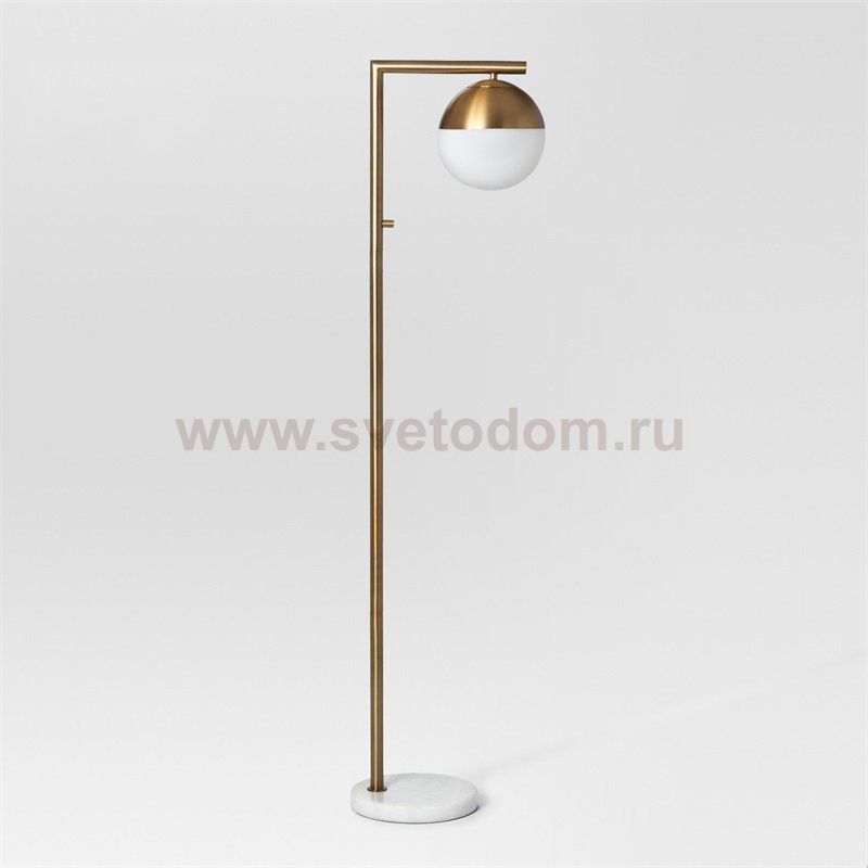 Торшер Geneva Single Glass Globe Floor Lamp Loft Concept 41.115-0
