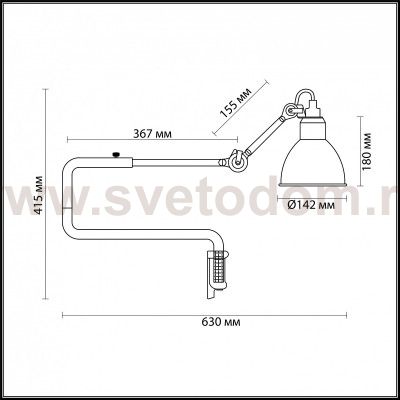 Настенный светильник на кронштейне Odeon light 4125/1WB ARTA