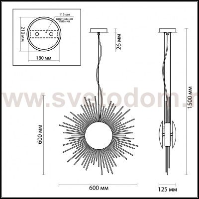 Подвесной светильник Odeon light 4139/6 SOLE