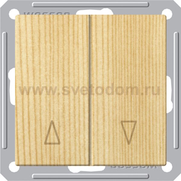 Выключатель для жалюзи Wessen 59 с/у без рамки 2КЛ. (250В, 16АХ) сосна (VS416-253-7-86)