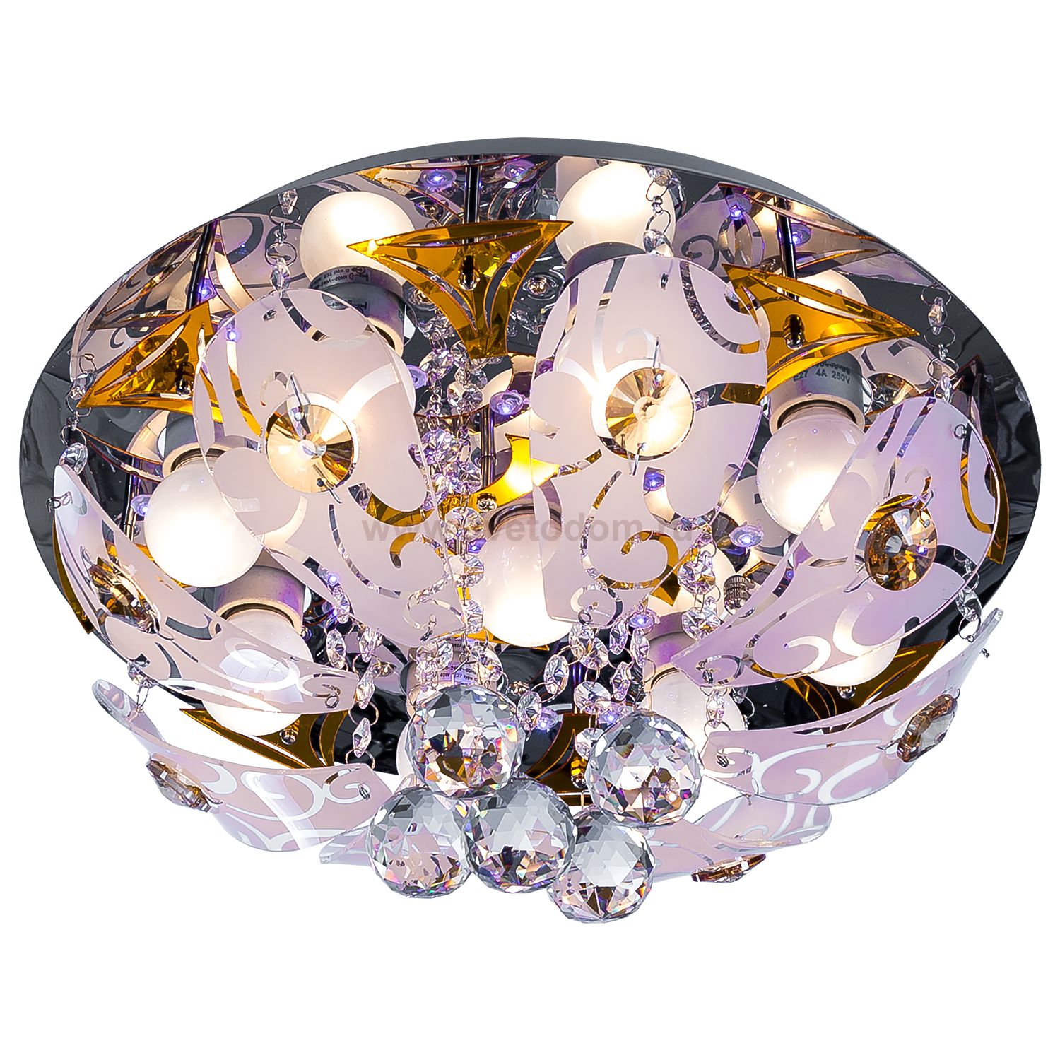 Люстра круглая Экономсвет 4160/9CR+BRN RC RBPLED