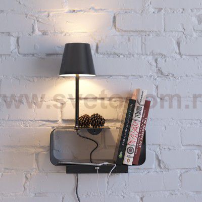 Настенный светильник - полка с подсветкой / USB Odeon light 4162/6WL SVEN
