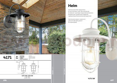 Уличный настенный светильник IP44 Odeon light 4171/1W HELM