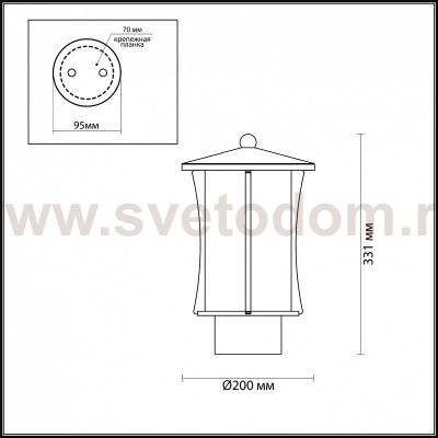 Уличный светильник на столб IP44 Odeon light 4173/1B GALEN