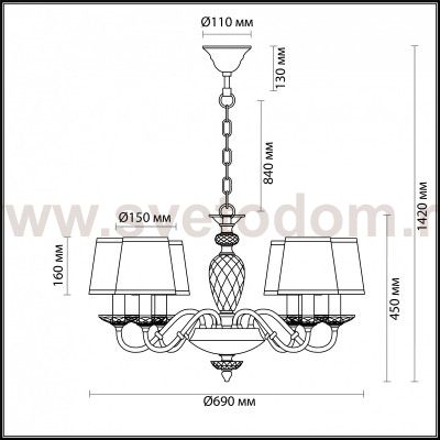 Люстра Odeon light 4181/6 ESTER