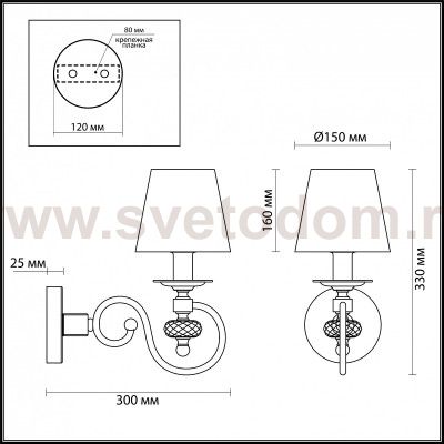 Светильник настенный бра Odeon light 4185/1W ORSA