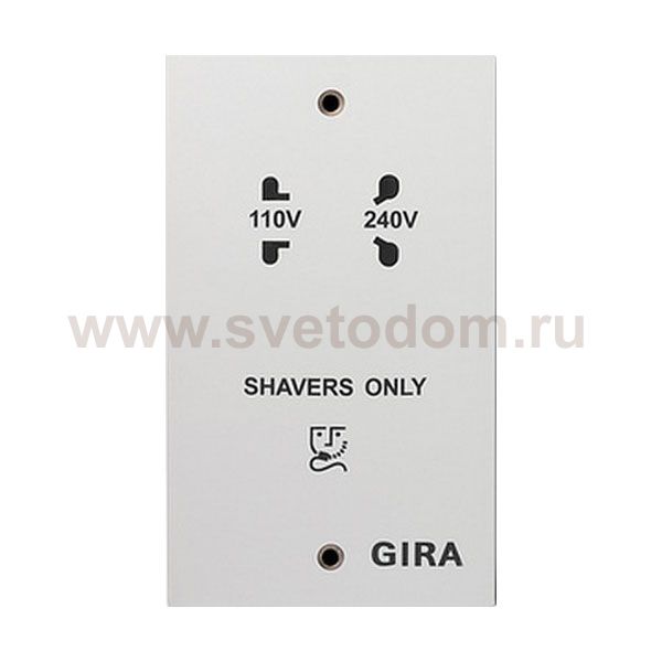 Gira S-55 Бел Розетка безопасная для электробритв (IEC 742) (G41927)