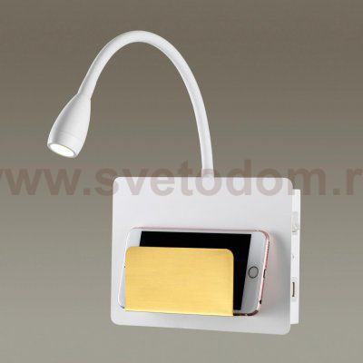 Настенный светильник - полка с подсветкой / USB Odeon light 4243/3WL SONIA