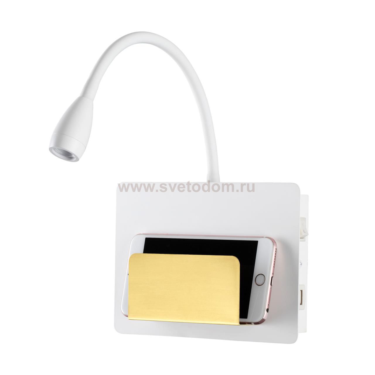 Настенный светильник - полка с подсветкой / USB Odeon light 4243/3WL SONIA