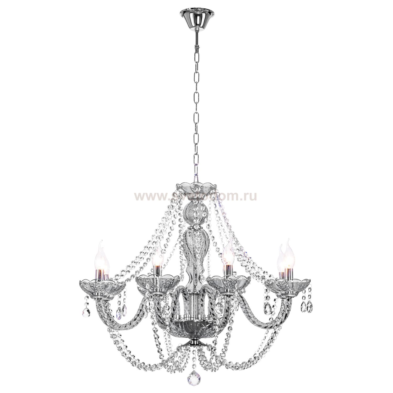Люстра классическая с хрусталем Экономсвет 424/8P BL TR