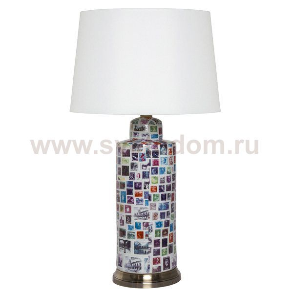 Настольная лампа Print Postage Stamps Loft Concept 43.140.СH.20.ART
