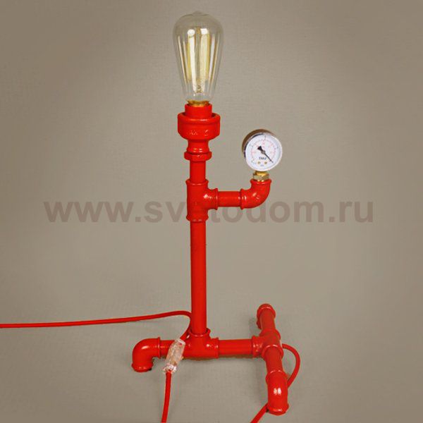 Настольная лампа Table Lamp Red Water Tap Loft Concept 43.261.GL.TR.LSL